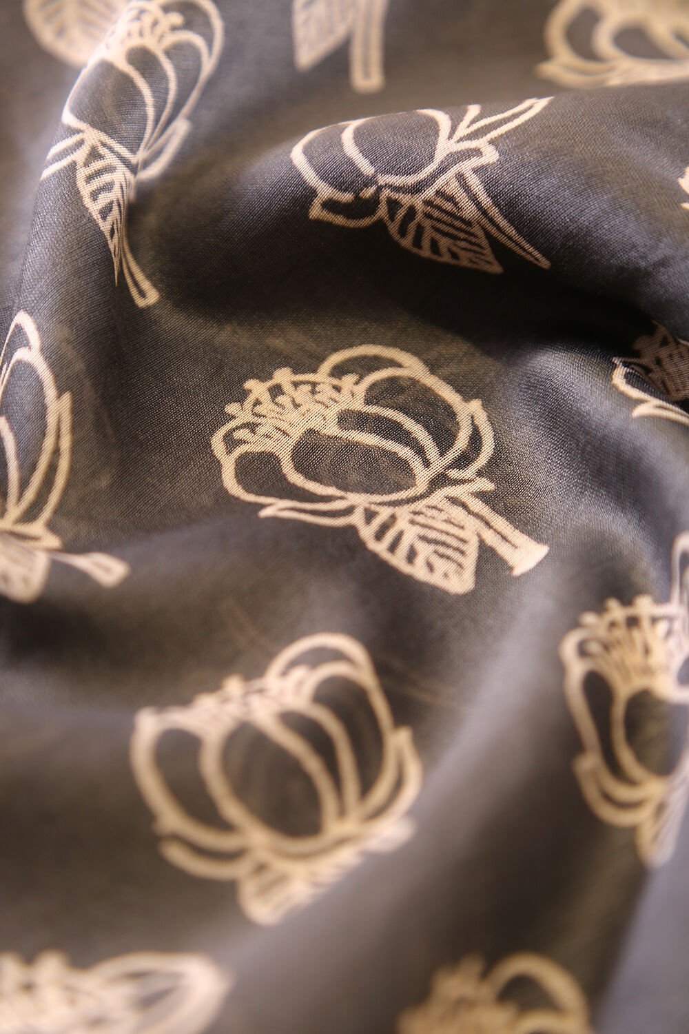 Dark Grey Pure Silk Cotton Suit Set image number null
