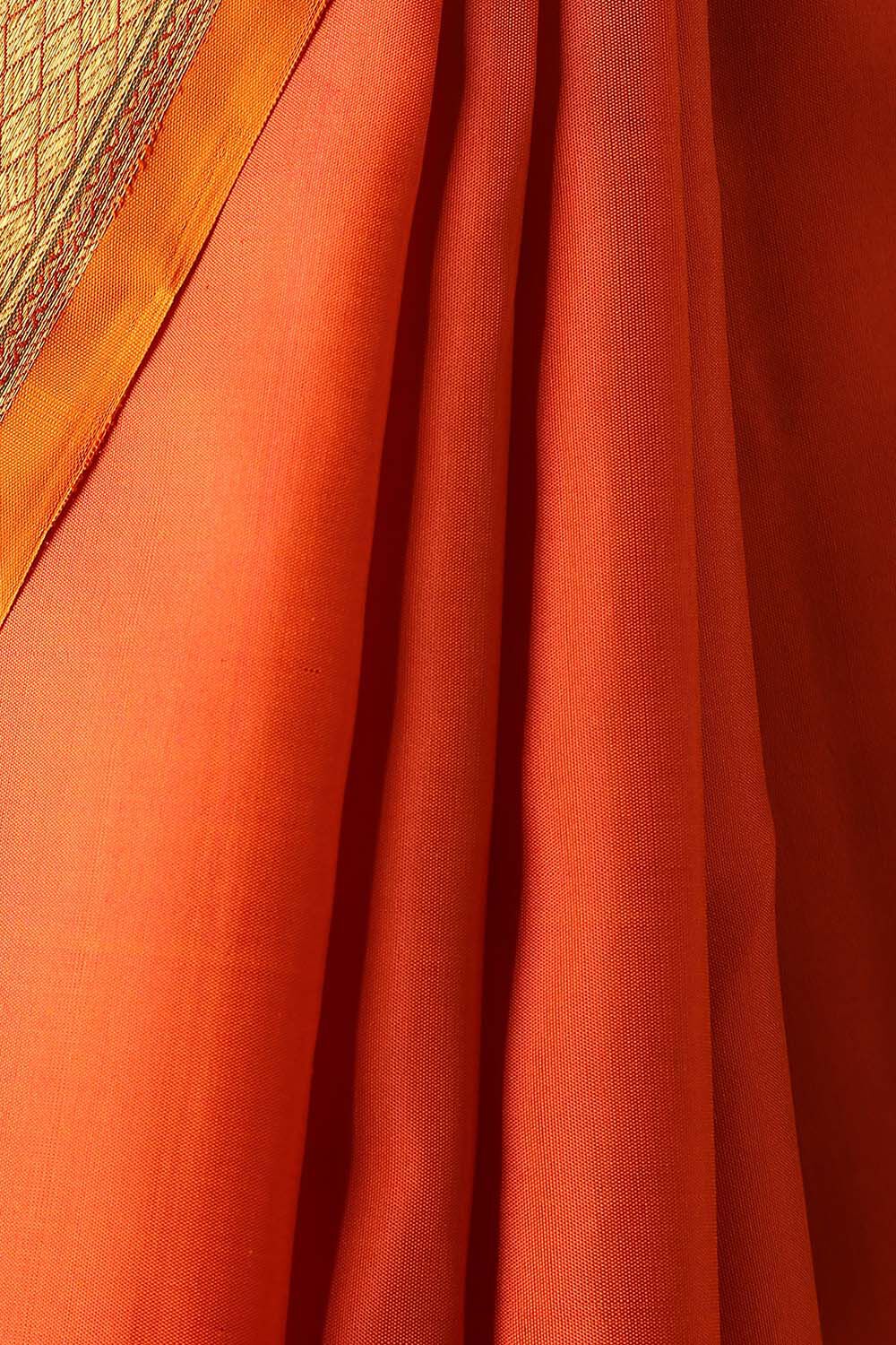Orange Pure Silk Kanjivaram Saree image number null