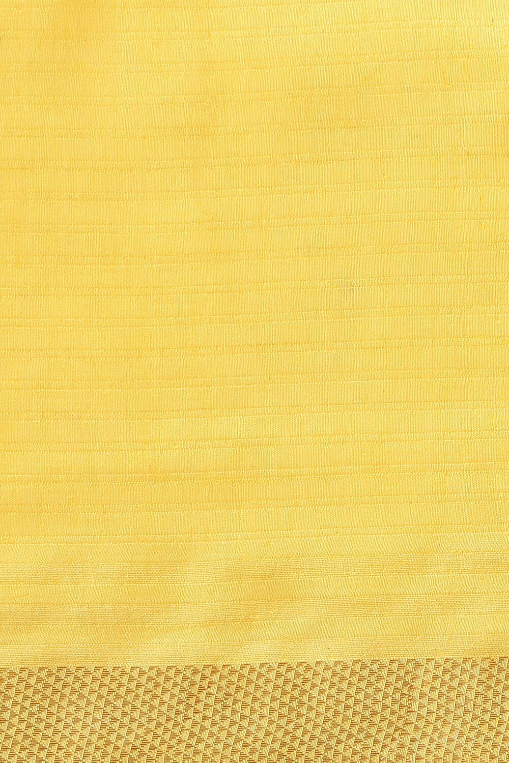 Yellow Pure Silk Woven Saree image number null