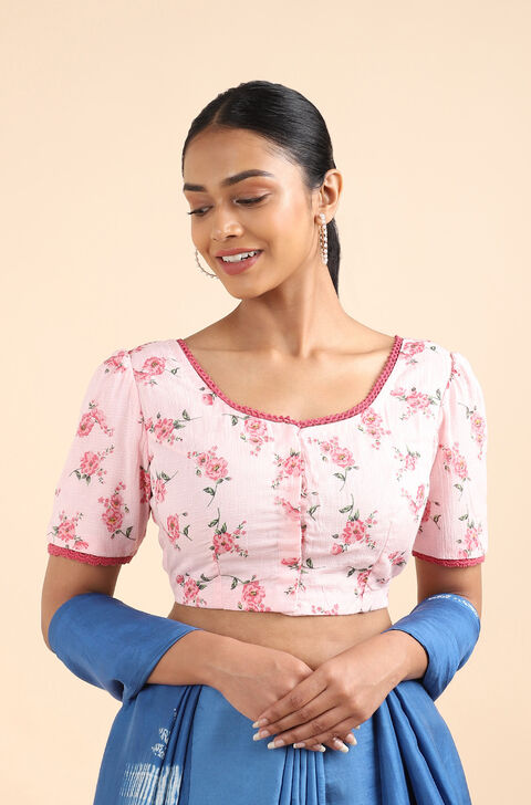 Light Pink Printed Viscose Blouse