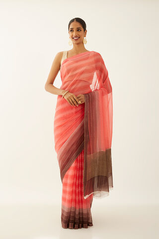 Orange Pure Chiffon Woven Saree thumbnail image number null