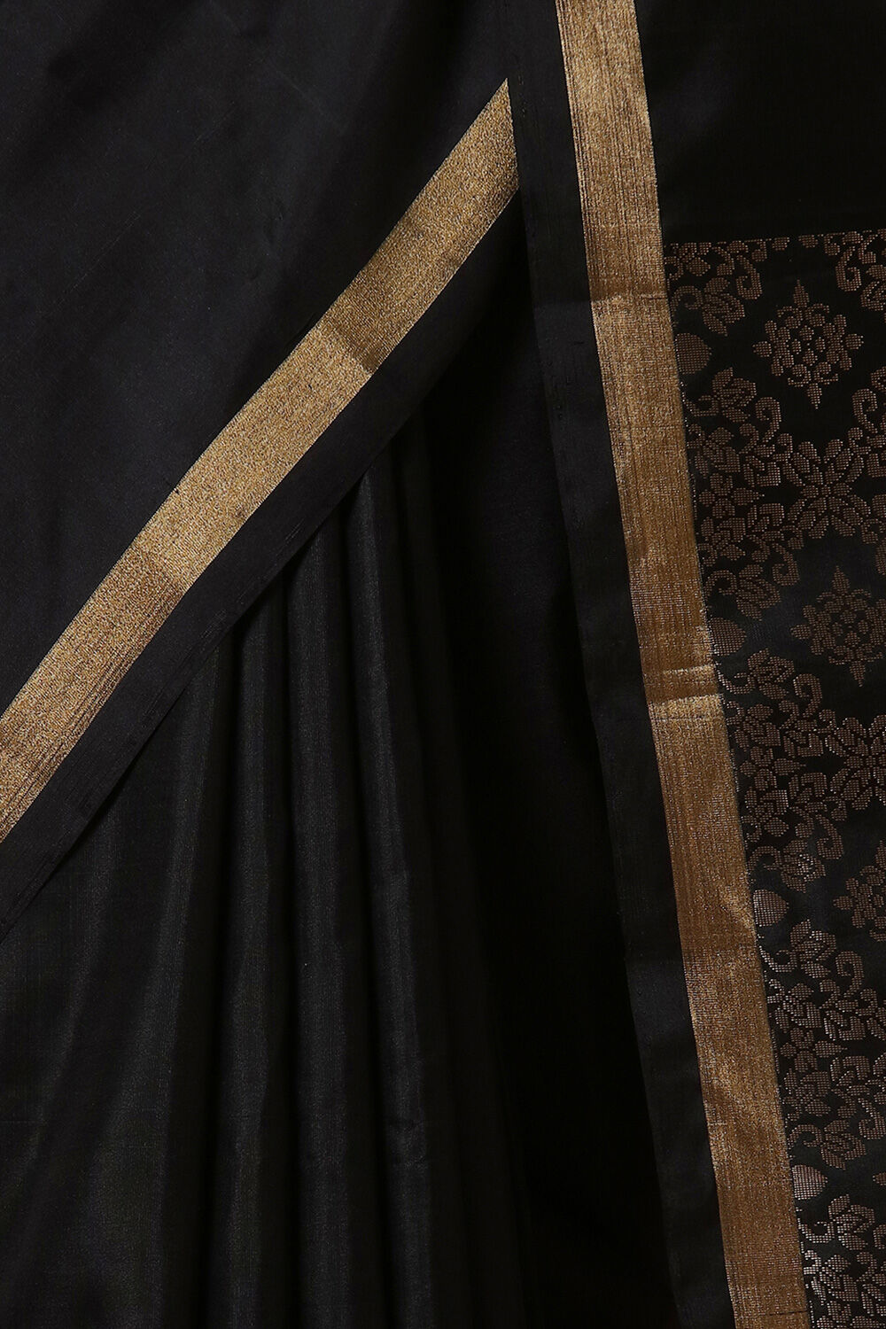 Black Pure Soft Silk Saree image number null