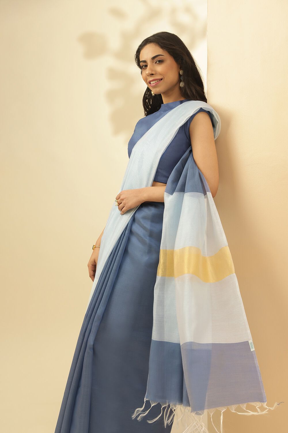 Grey Bhagalpur Woven Pure Tussar Viscose Saree image number null