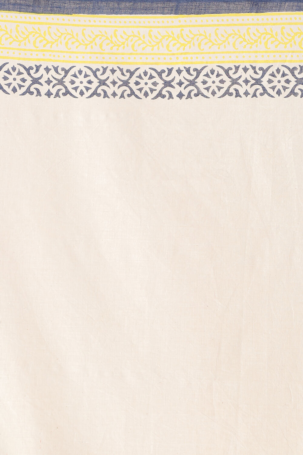 Light Yellow Pure Khadi Cotton Sanganeri Hand Blockprinted Saree image number null