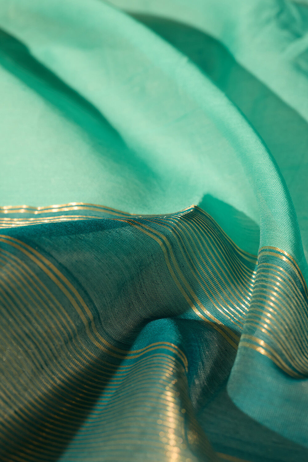 Light Blue Woven Pure Silk Cotton Maheshwari Saree image number null