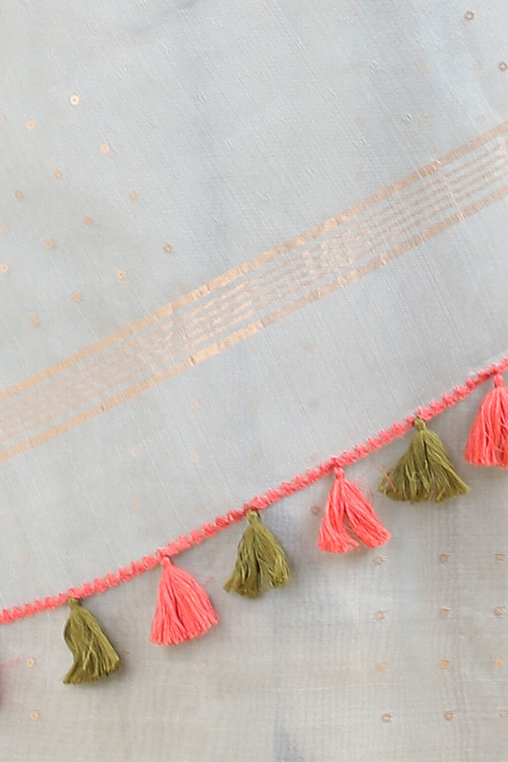 Light Blue Pure Organza Embroidered Saree image number null