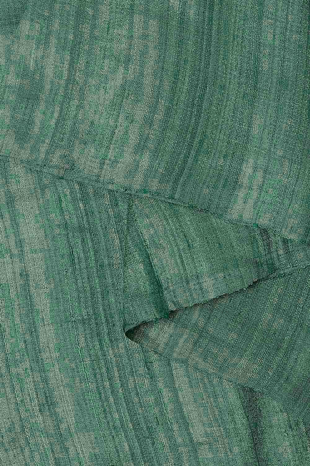 Green Pure Silk Tussar Jamdani Saree image number null