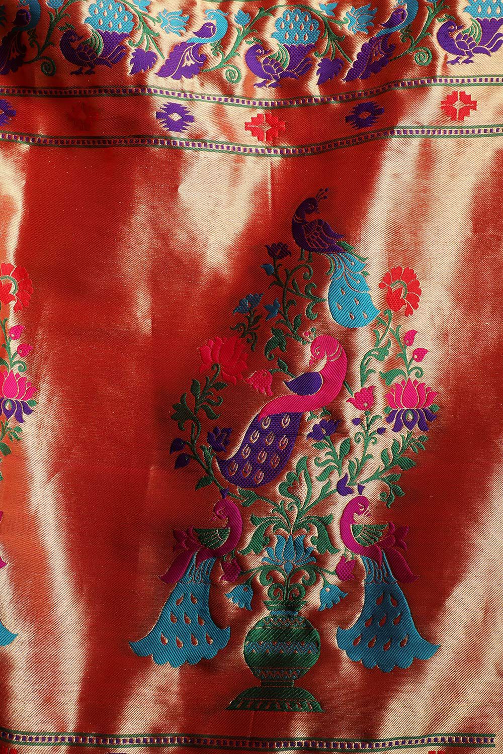 Mustard Pure Silk Woven Paithani Inspired Saree image number null