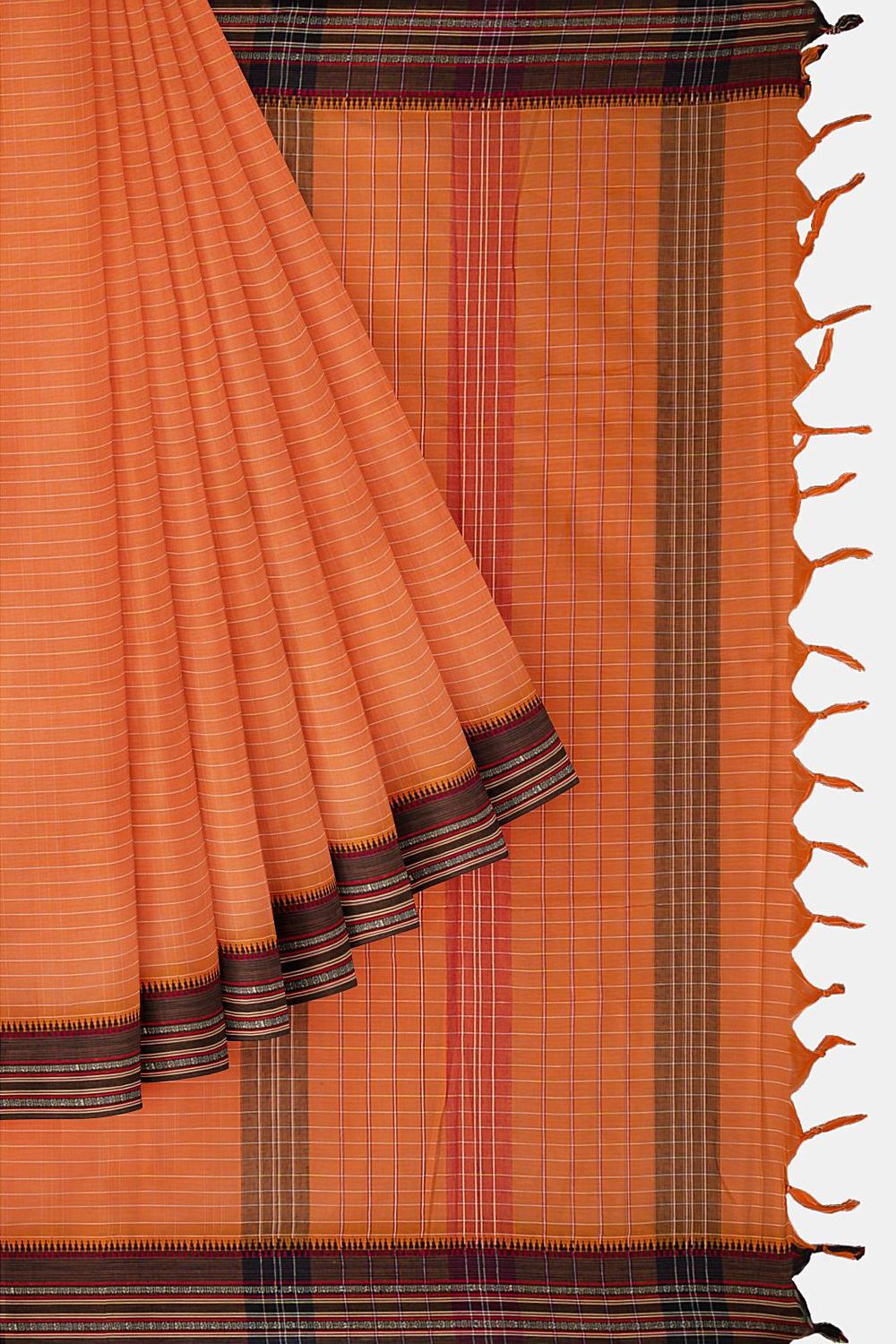 Orange Pure Cotton Naranyanpet Saree image number null