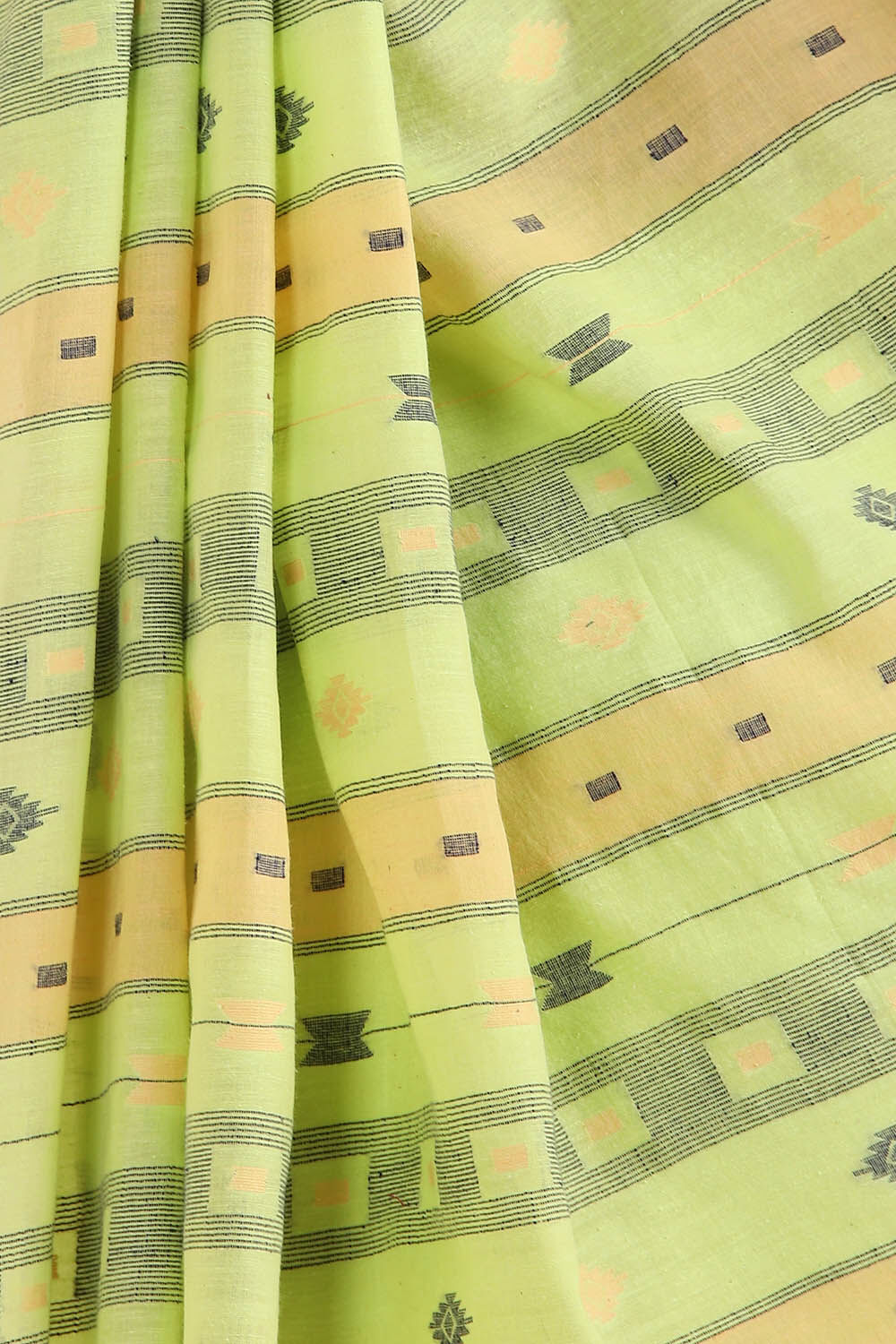 Light Green Pure Cotton Jamdani Saree image number null