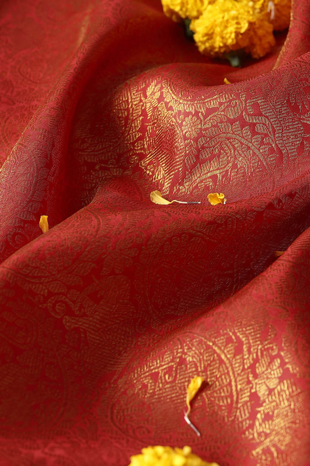 Red Pure Silk Kanjivaram Saree image number null