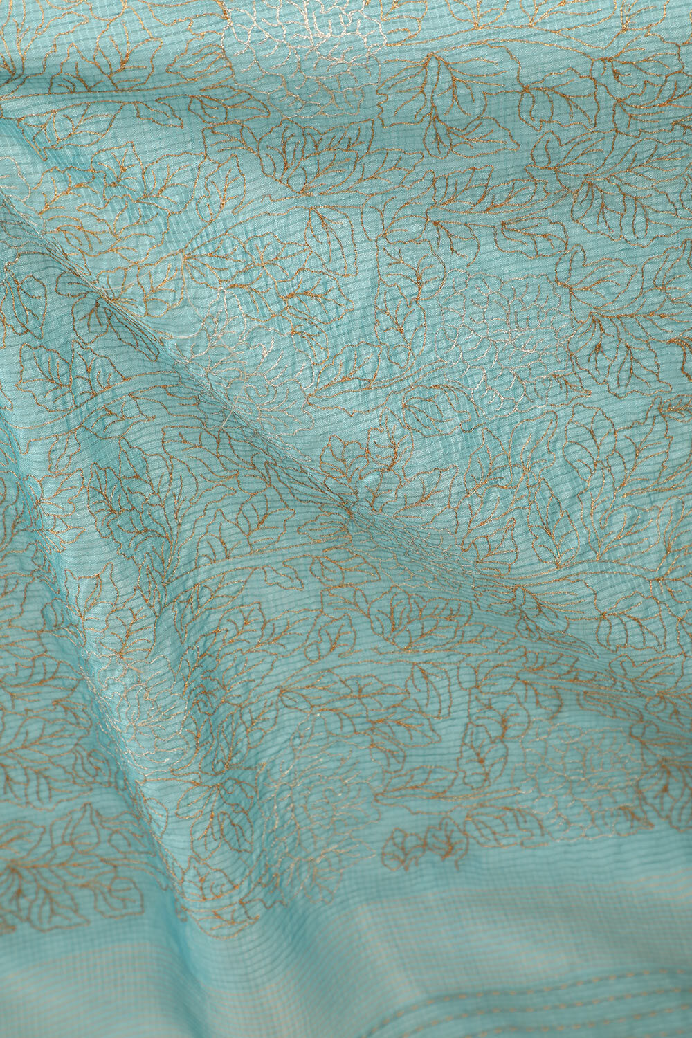 Blue Contemporary Pure Tussar Silk Embroidery Saree image number null