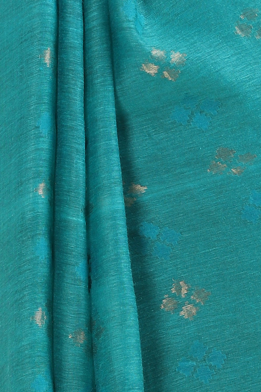Blue Pure Silk Linen Bhagalpuri Saree image number null