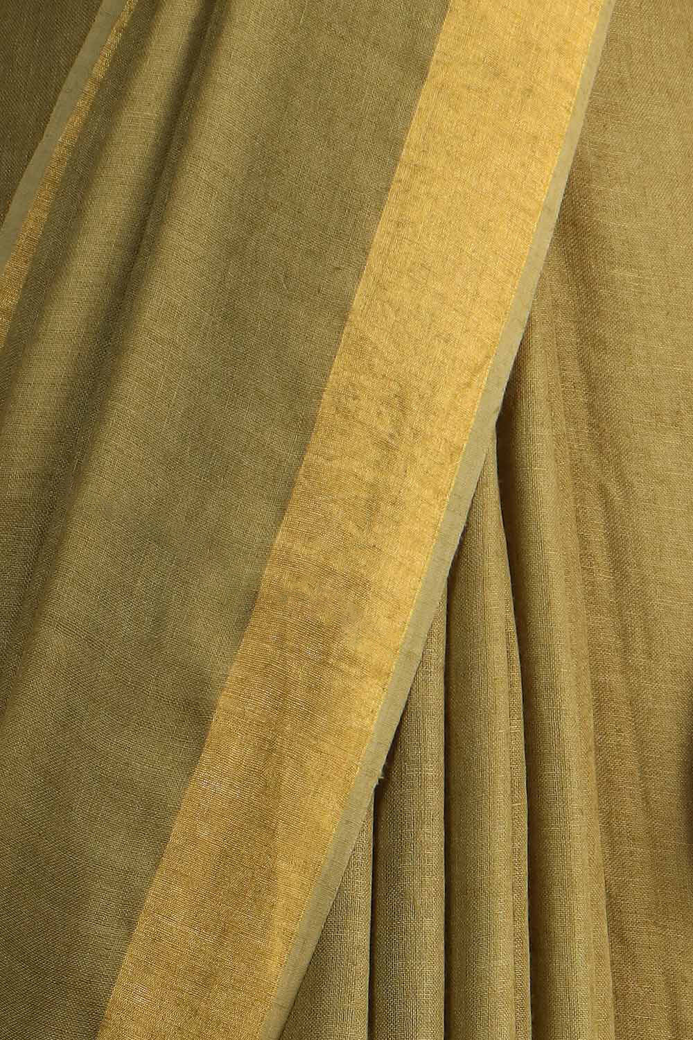 Green Pure Linen Bhagalpuri Saree image number null