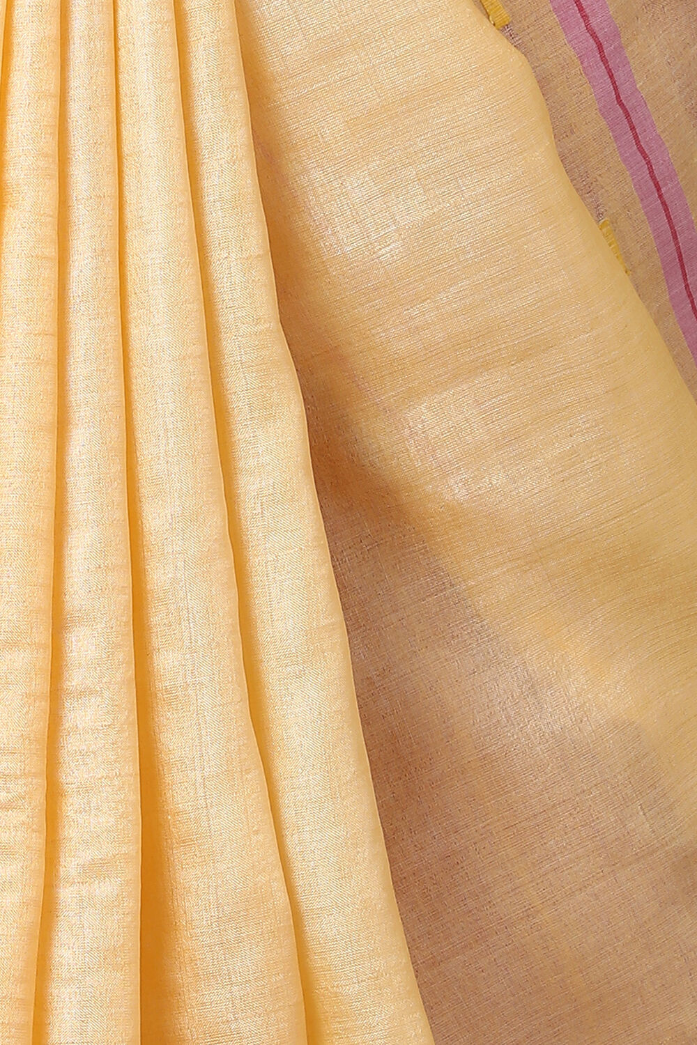 Yellow Pure Tussar Silk Woven Saree image number null
