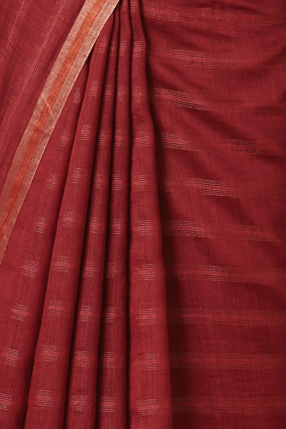 Dark Red Pure Tussar Silk Bhagalpuri Saree image number null