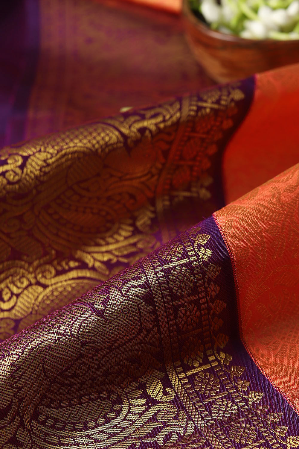 Orange Pure Silk Kanjivaram Saree image number null