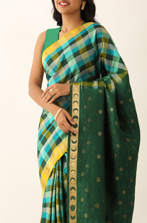 Green Pure Silk Woven South Saree