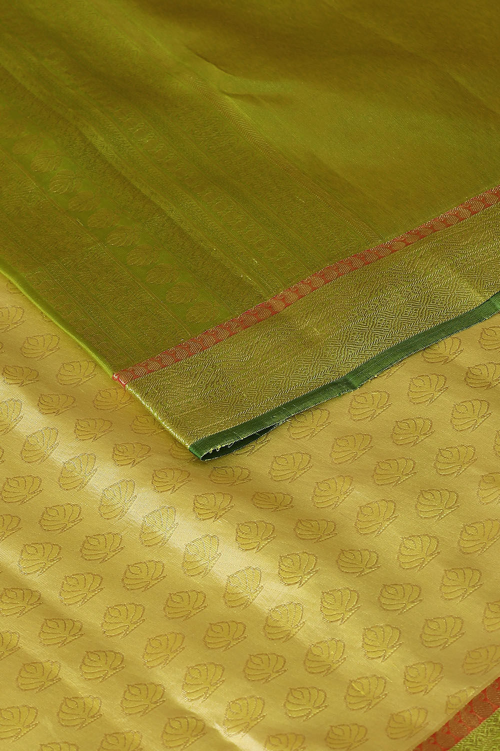 Light Yellow Pure Silk Kanjivaram inspired Saree image number null