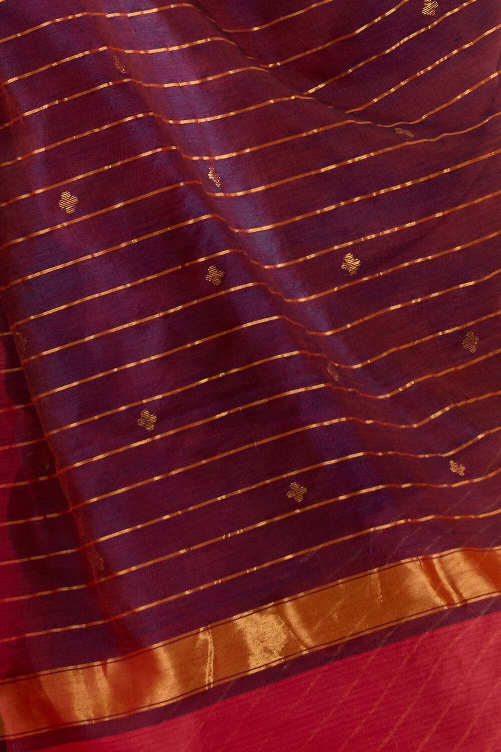 Dark Pink Woven Pure Silk Cotton Chanderi Saree image number null
