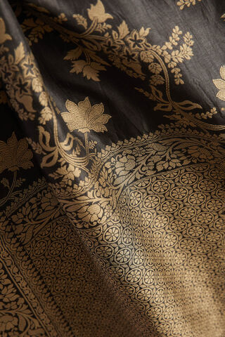 Black Woven Viscose Luxe Saree thumbnail image number null