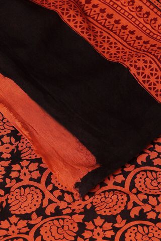 Orange Pure Cotton Bagh Printed Saree thumbnail image number null