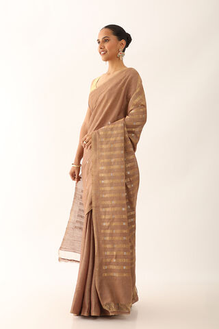 Brown Chattisgarh Pure Silk Tissue Woven Saree thumbnail image number null