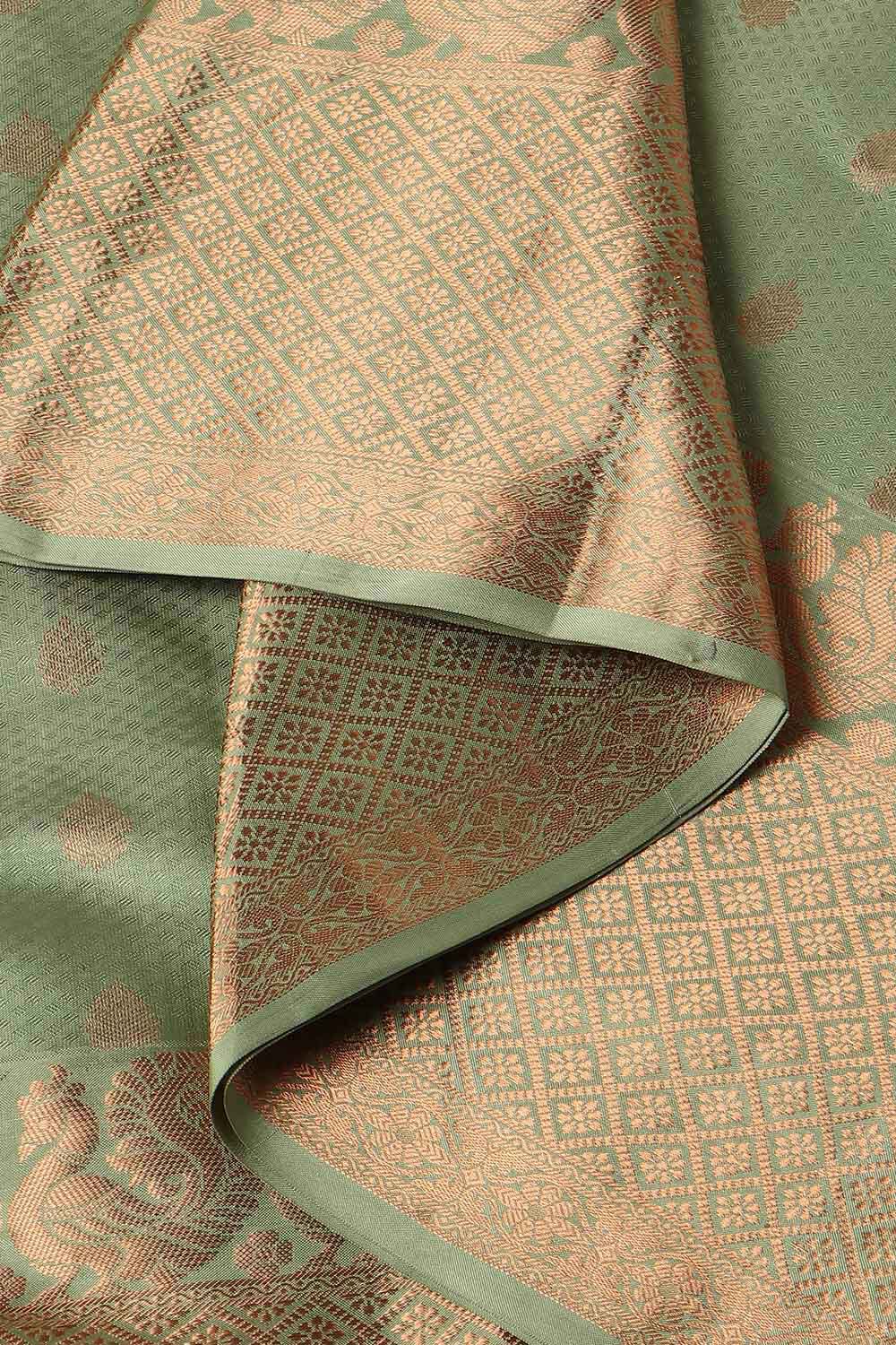 Light Green Pure Silk Kanjivaram inspired Saree image number null