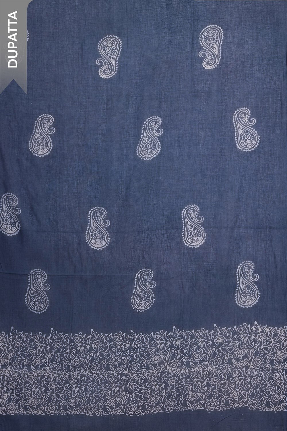 Blue Batik Pure Cotton Unstitched Suit Set image number null