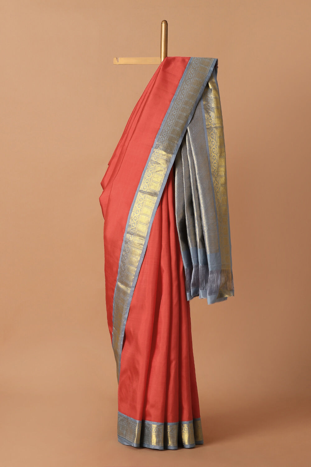 Red Pure Silk Kanjivaram Saree image number null