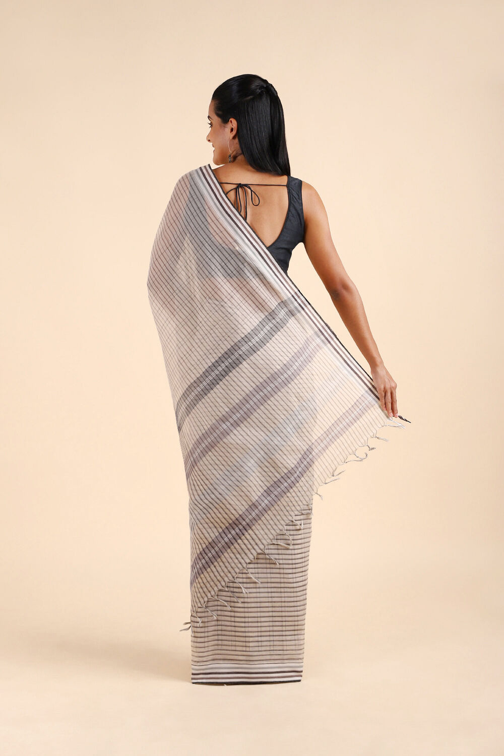 White Pure Cotton Naranyanpet Saree image number null