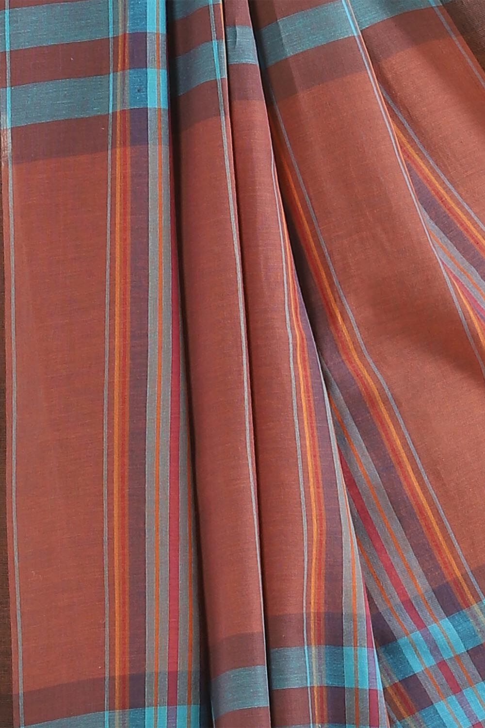 Brown Pure Cotton Bengal Saree image number null