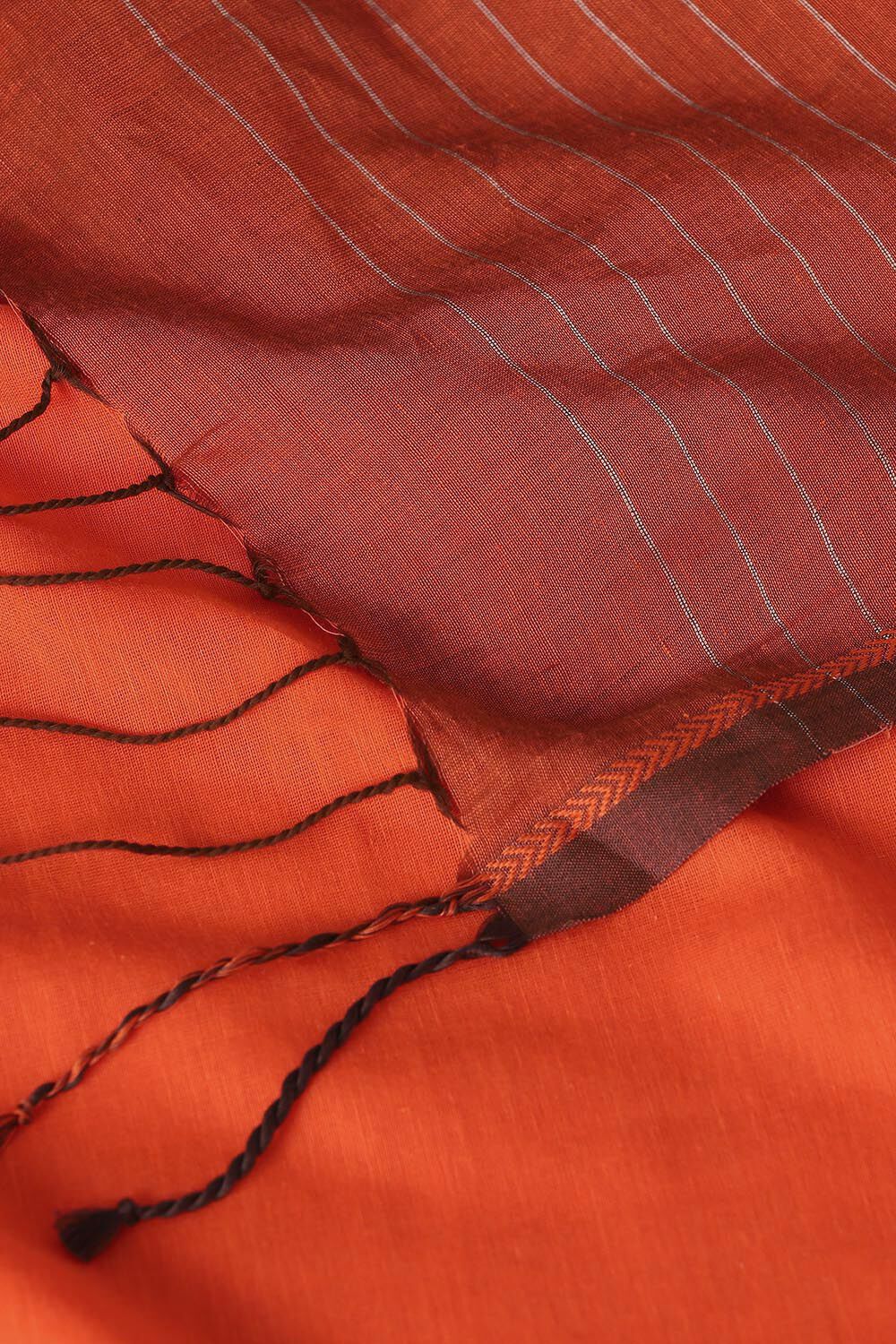 Orange Pure Cotton Bengal Saree image number null
