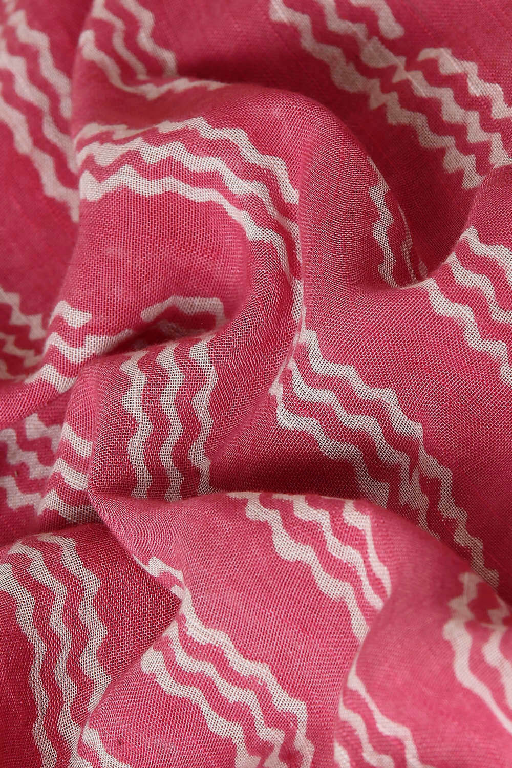 Light Pink Pure Cotton Linen Bagru Printed Saree image number null