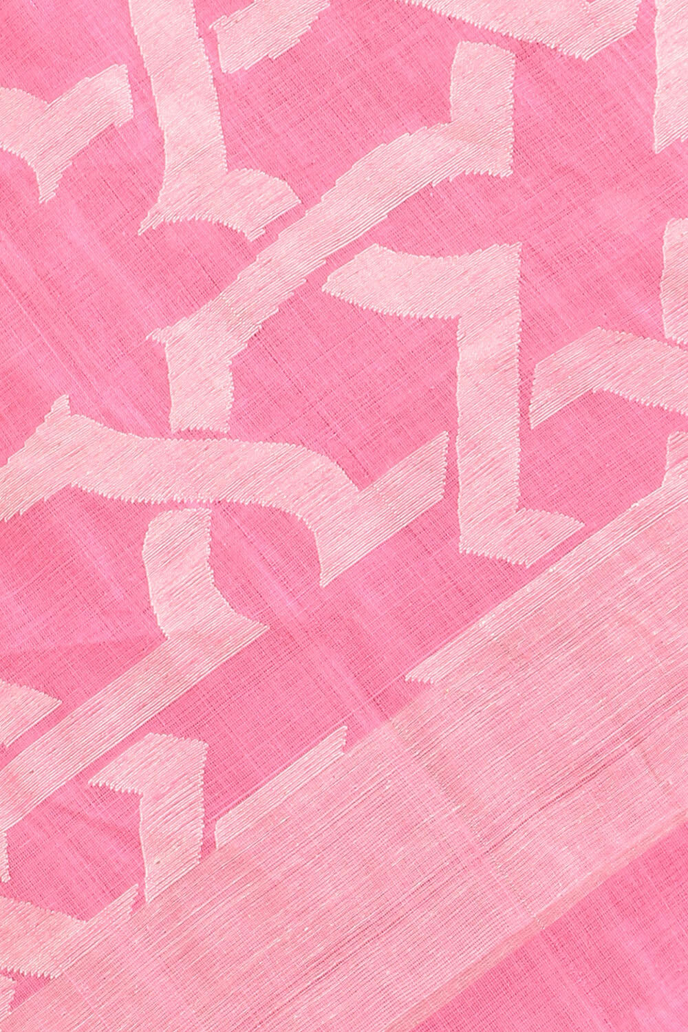Light Pink Pure Khadi Cotton Ponduru Jamdani Saree image number null
