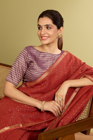 Violet Viscose Brocade Blouse