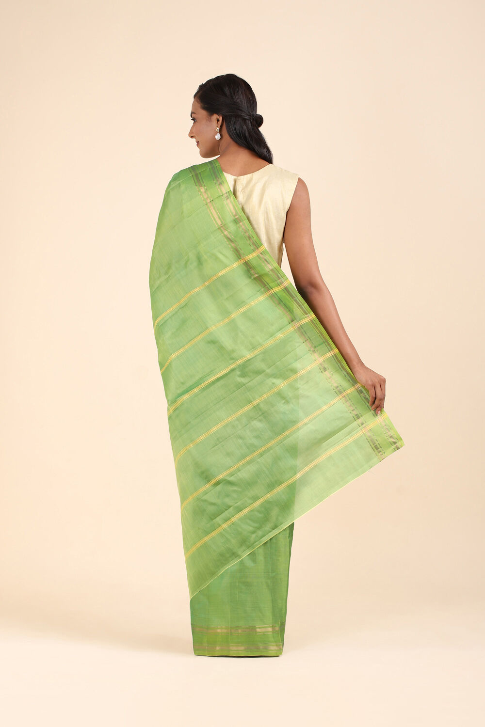 Light Green Pure Soft Silk Saree image number null