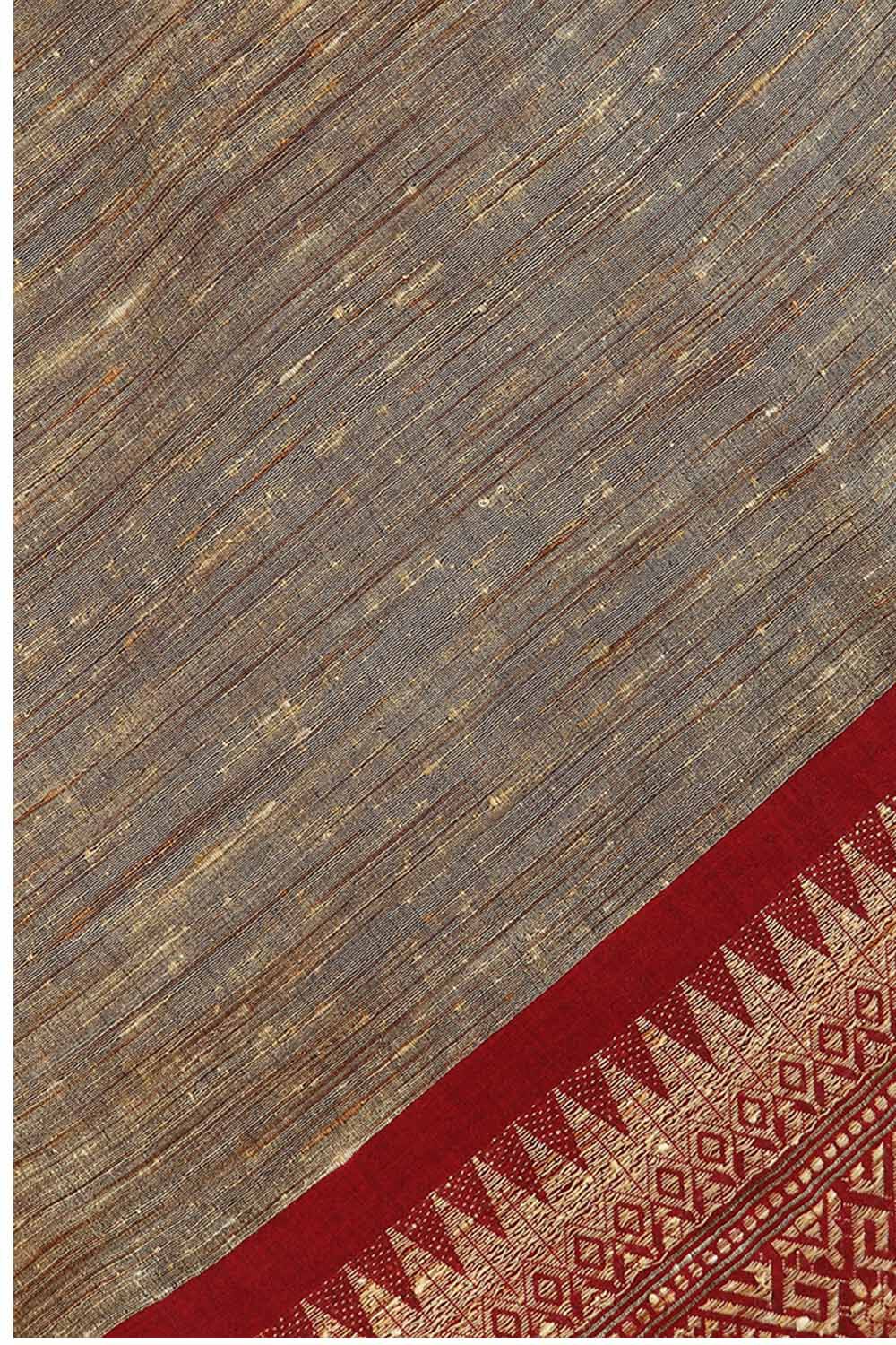Dark Red Pure Cotton Bengal Saree image number null