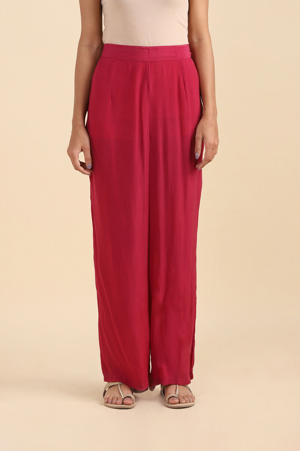 Dark Pink Viscose Embroidered Kurta Set image number null