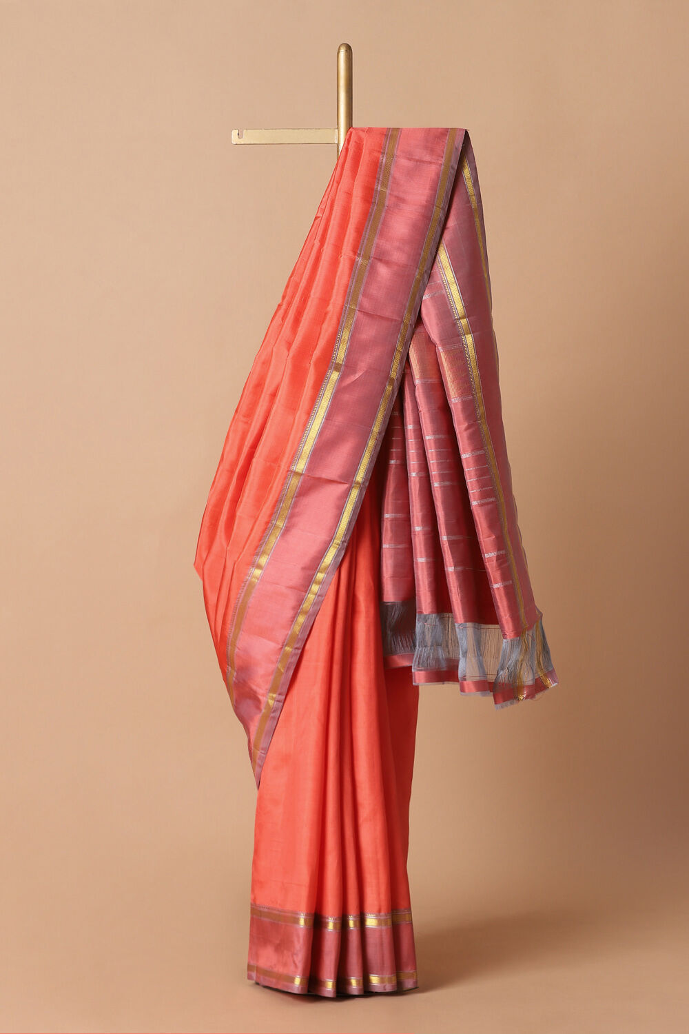 Orange Pure Silk Kanjivaram Saree image number null