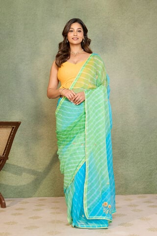 Blue Rajasthan Viscose Chiffon Leheriya Saree thumbnail image number null