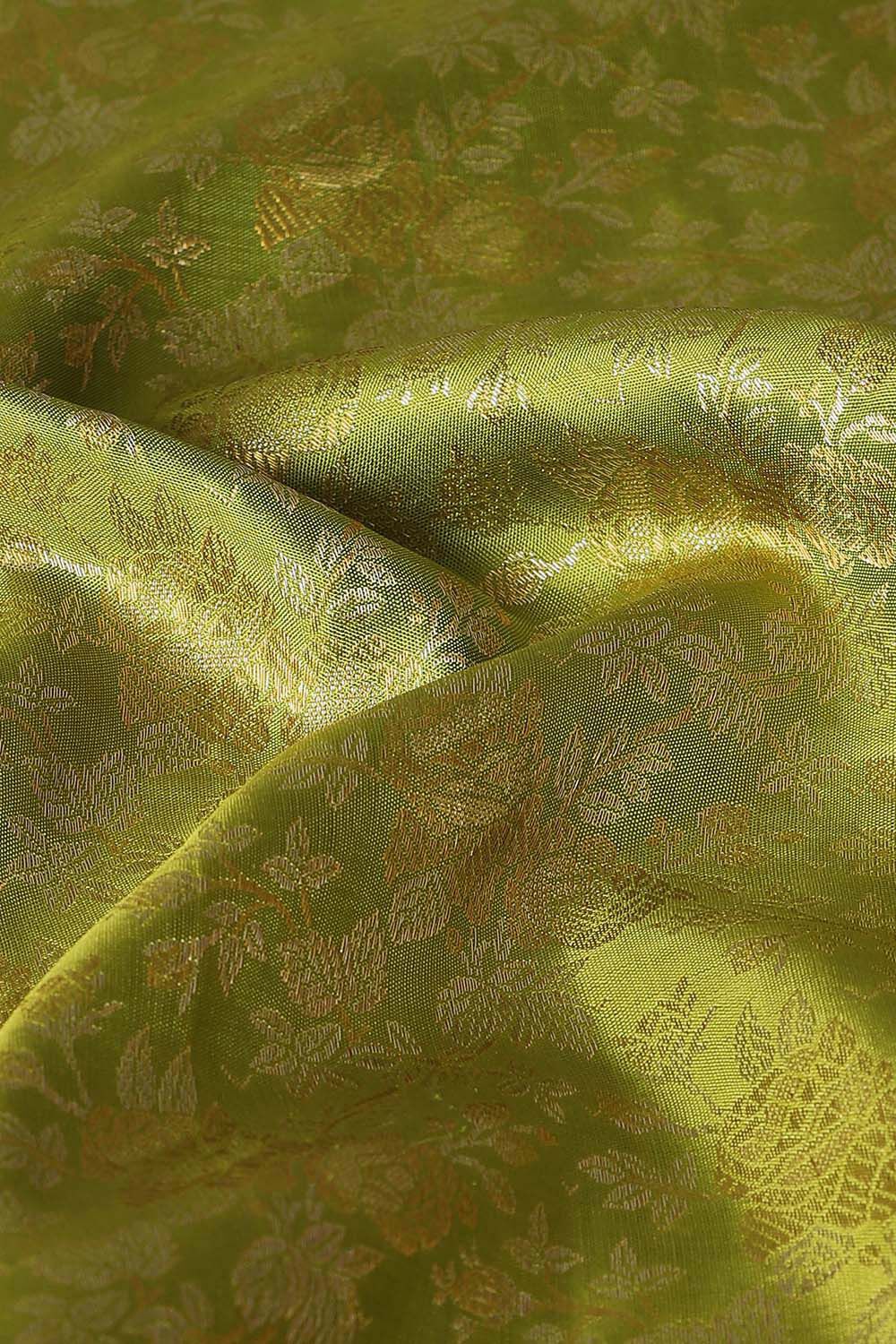 Light Green Pure Silk Kanjivaram Saree image number null