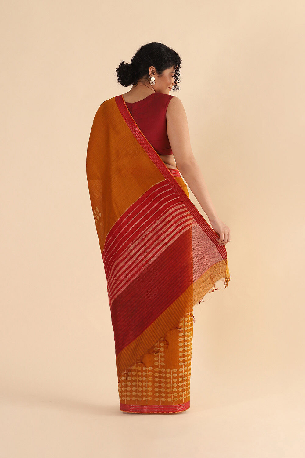 Yellow Pure Tussar Vanya Printed Saree image number null