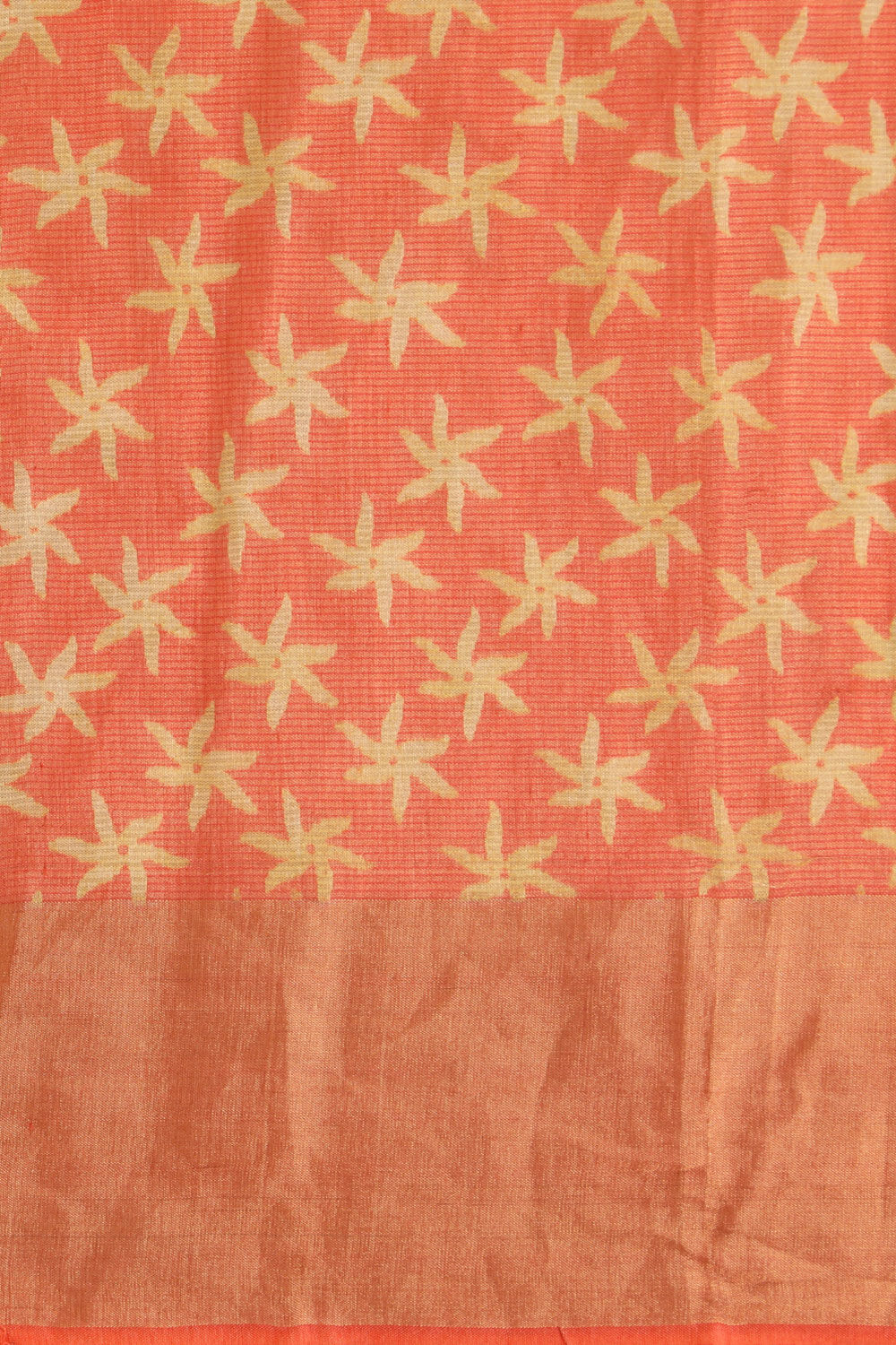 Orange Pure Silk Tissue Embroidery Saree image number null