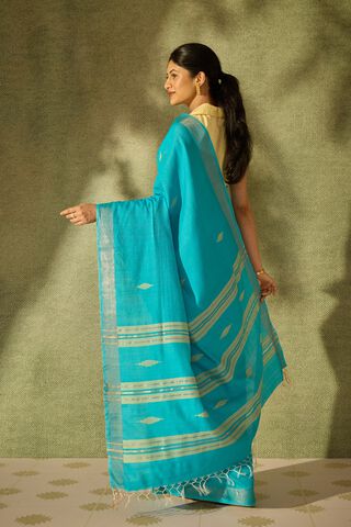 Blue Bhagalpur Woven Silk Viscose Saree thumbnail image number null