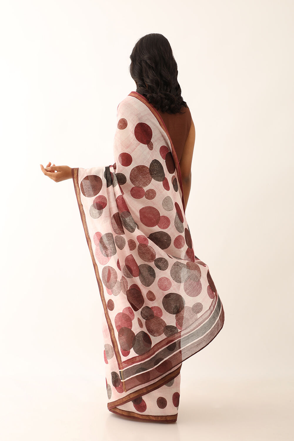 Light Pink Pure Silk Cotton Block Printed Saree image number null