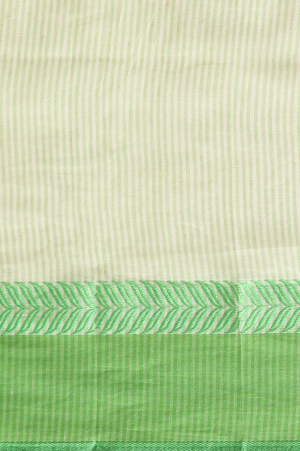Light Pure Green Cotton Bengal Saree image number null