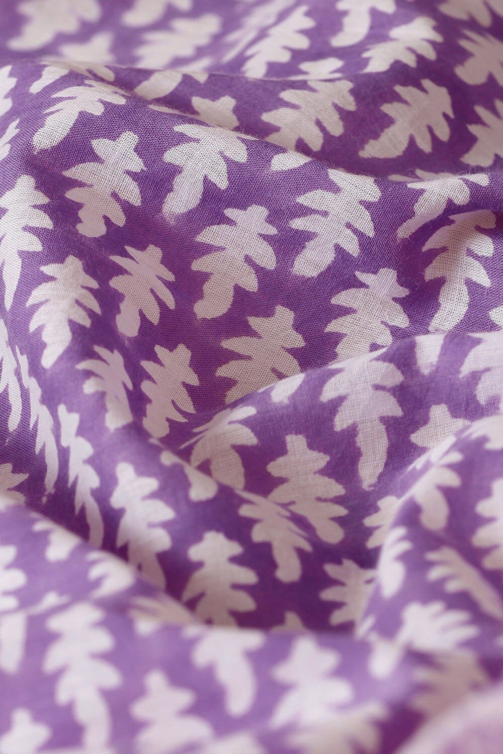 Purple Pure Cotton Sanganeri Printed Saree image number null