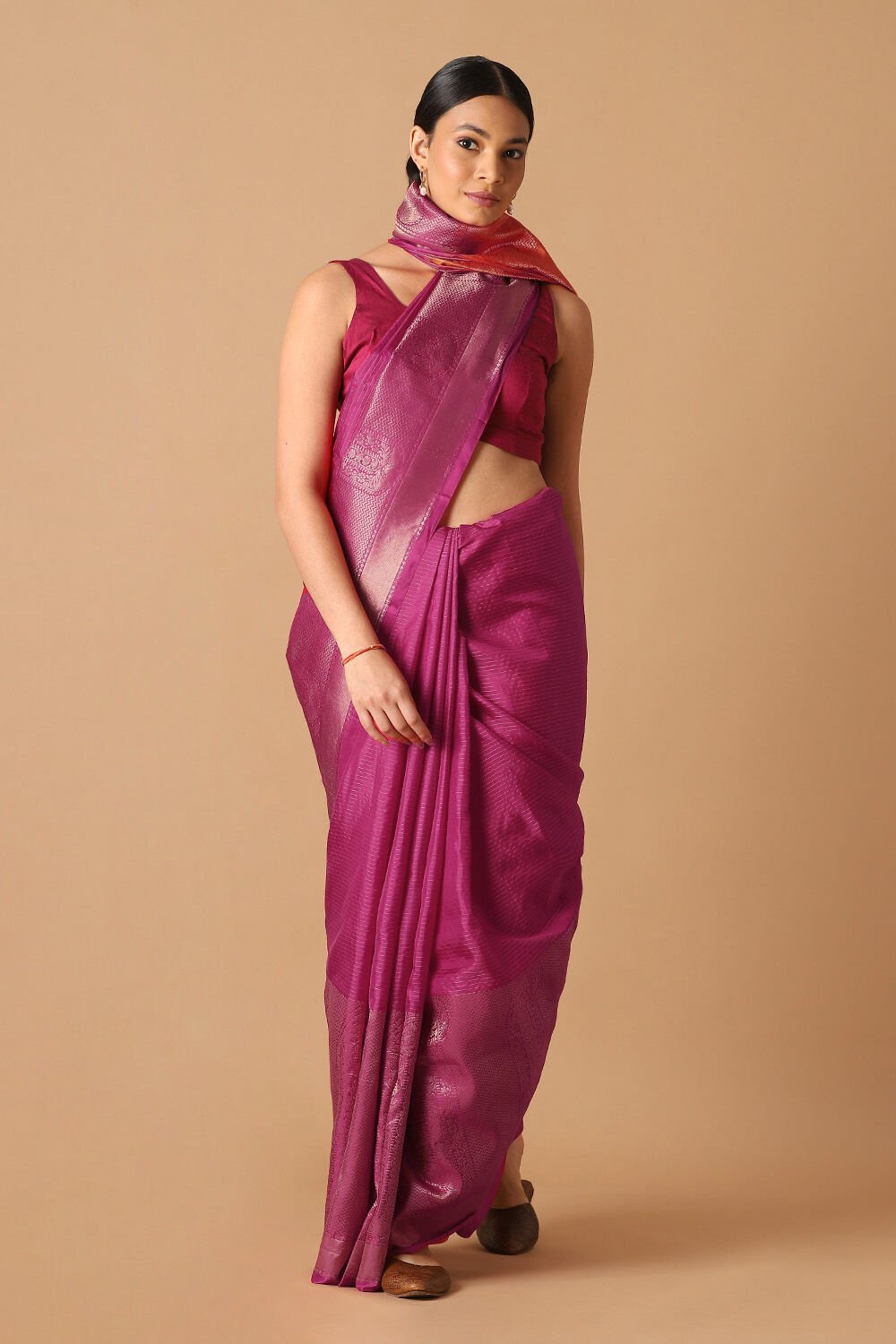 Pink Pure Silk South Saree image number null