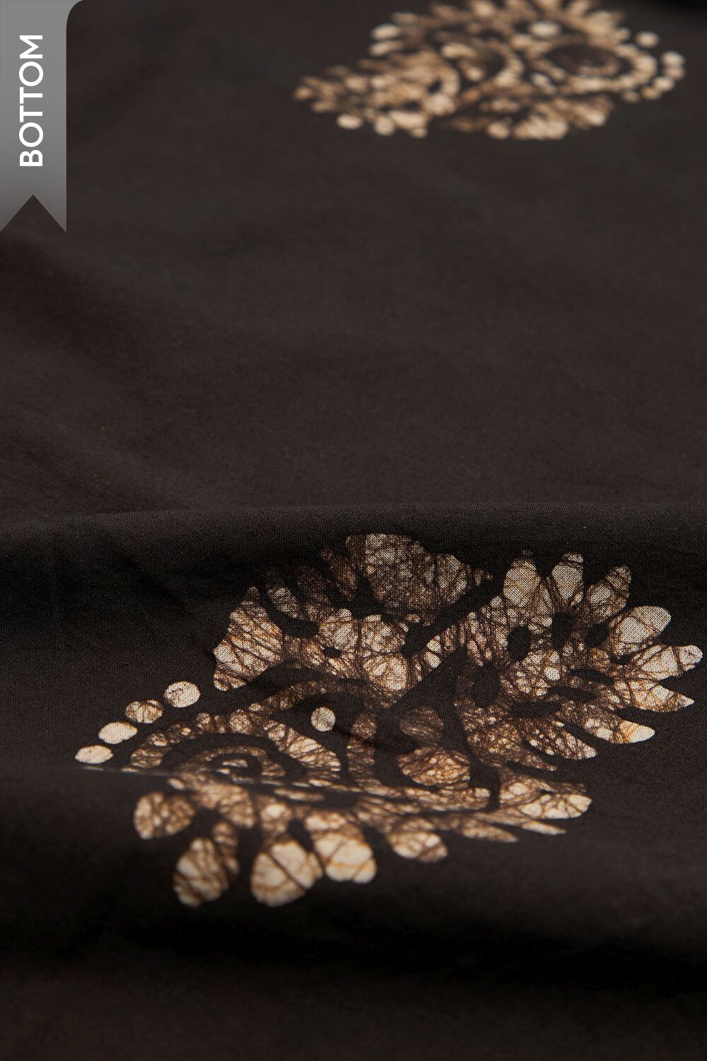 Black Pure Cotton Batik Unstitched Suit Set image number null